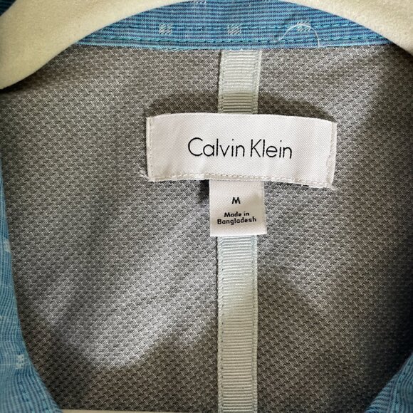 Men's Medium Calvin Klein Blue Long Sleeve Button Down Shirt - Picture 2 of 8